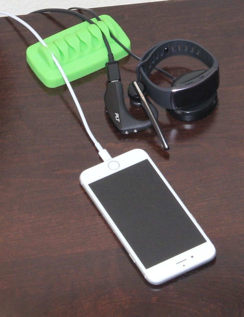 ENVISIONED Heaviest Cable Organizer on The Market! Compact and Weighted Desktop Cord Holder and Cable Organizer, Eco-Friendly Silicone, No Bad Smell, Bundled with 4 Reusable Cable Ties! (Green) - Image 4